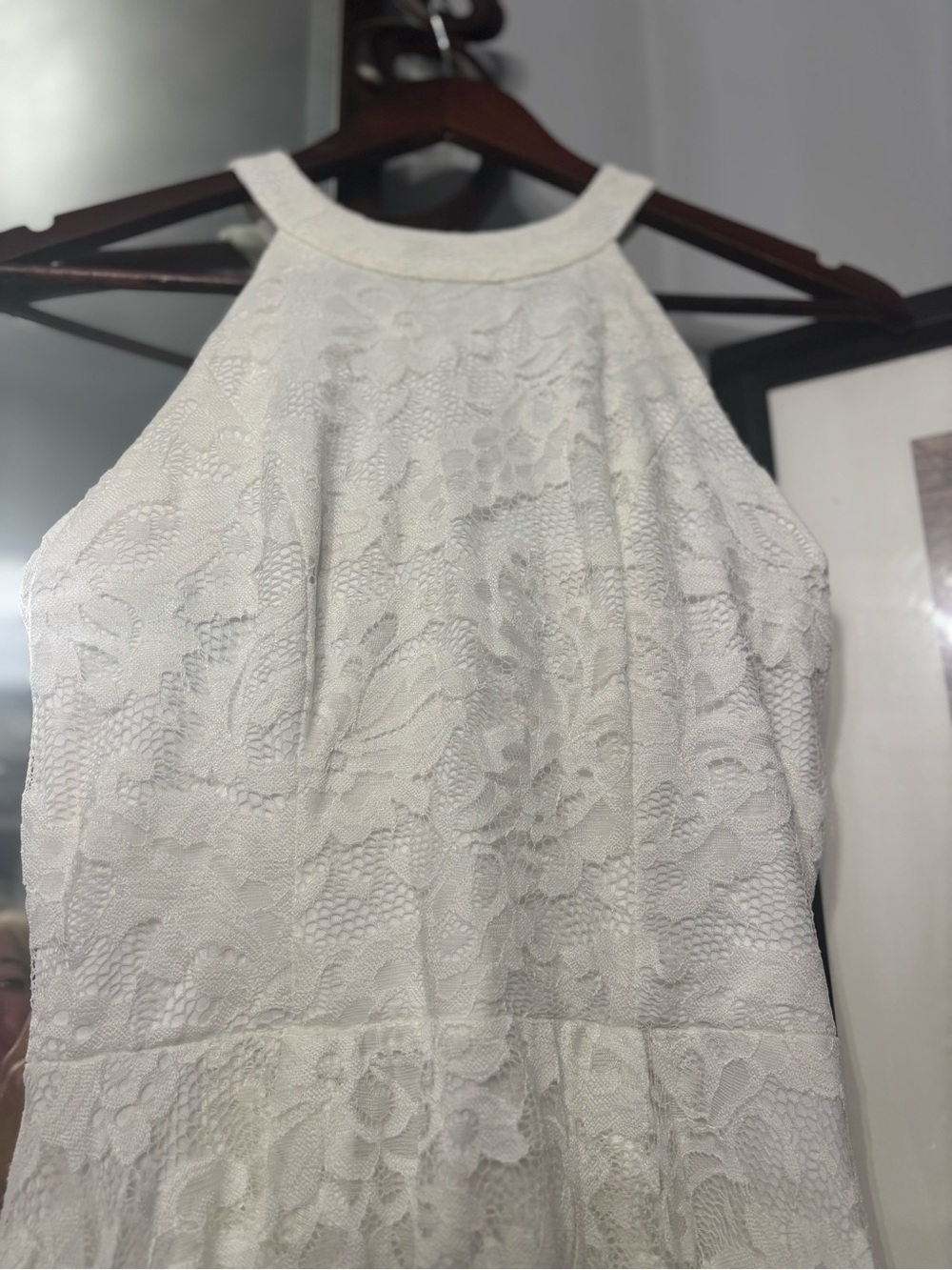 Dressystar White Lace High-Low Dress, S - Picture 5 of 5